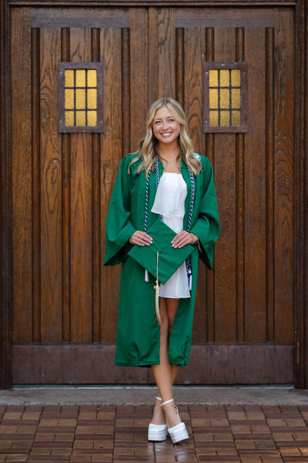 Cap and gown. College graduate. MSU. Sparty. Beaumont Tower.