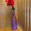 Miniatura: Garrafa de vidro pintada com arranjo floral