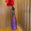 Miniatura: Garrafa de vidro pintada com arranjo floral
