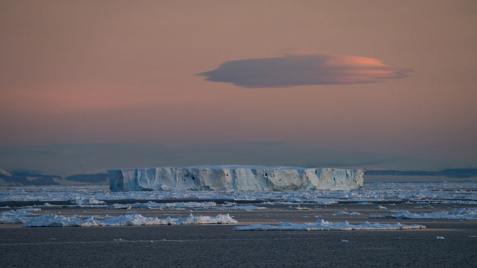 Lenticular tabular berg, Weddell Sea, Antarctica