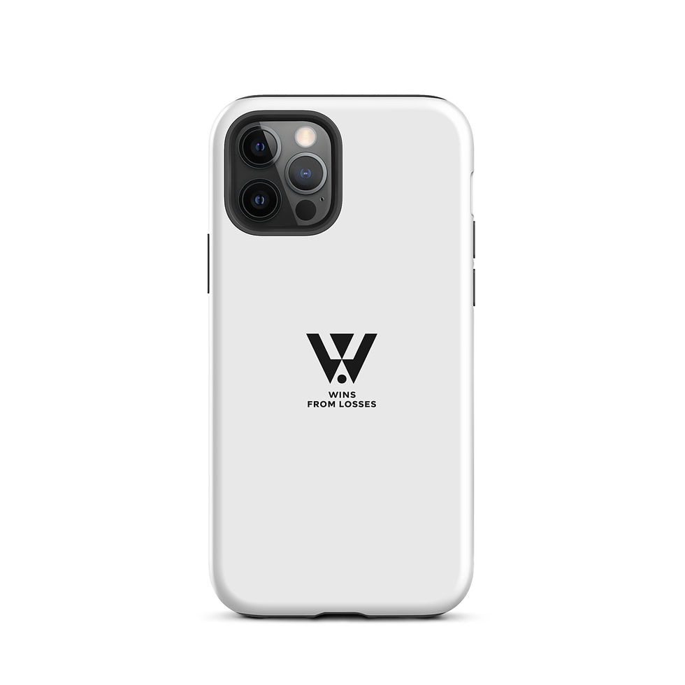 Thumbnail: Wins From Losses White Tough Case for iPhone® (Black Logo)