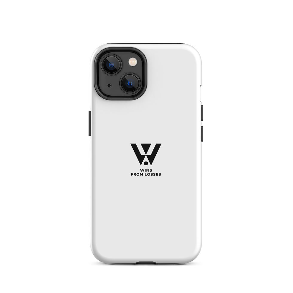 Thumbnail: Wins From Losses White Tough Case for iPhone® (Black Logo)