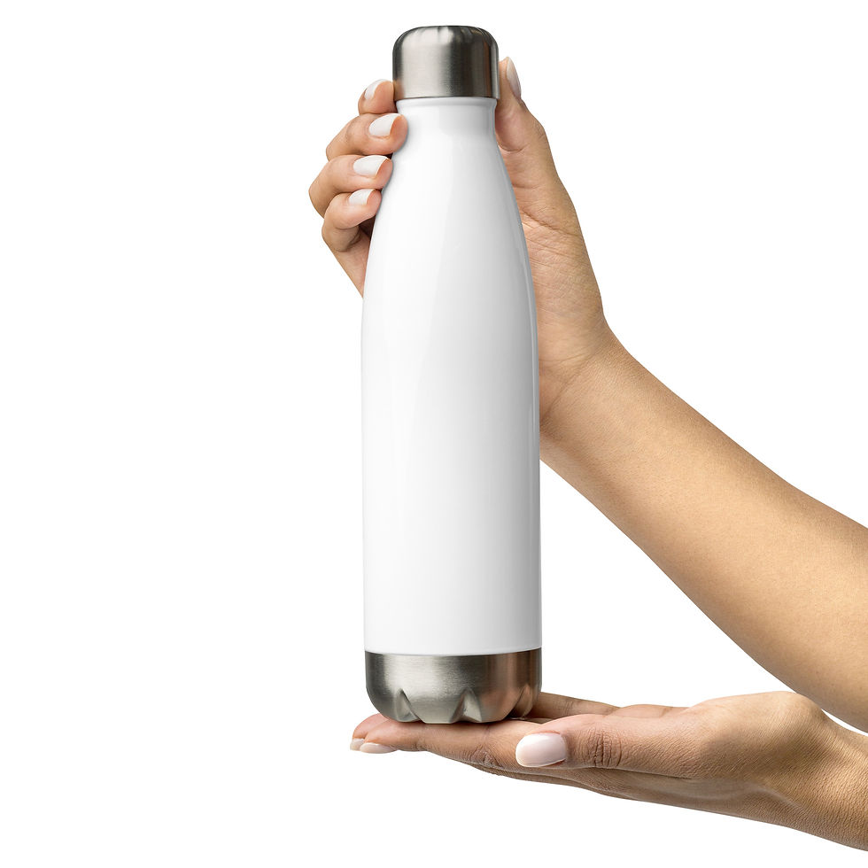 Thumbnail: Wins From Losses White Stainless Steel Water Bottle (Black Logo)