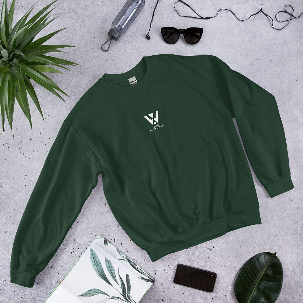 Thumbnail: Wins From Losses Unisex Crew Neck Jumper (White Logo)