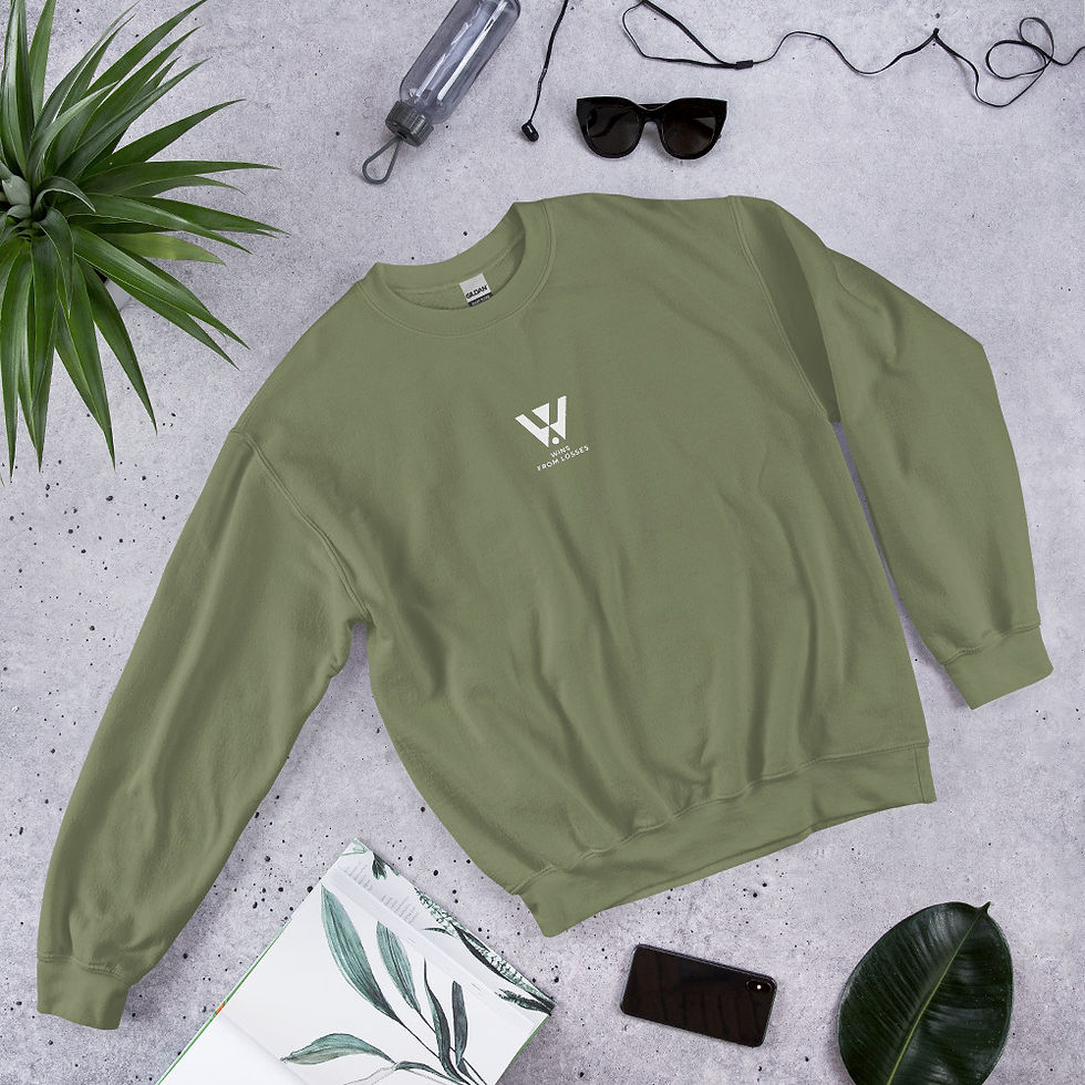 Thumbnail: Wins From Losses Unisex Crew Neck Jumper (White Logo)