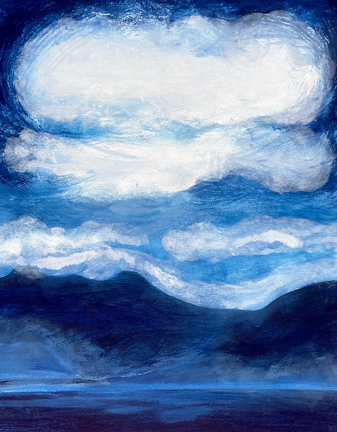 Fanny Michel, artiste peinture bleue, acrylique vendue