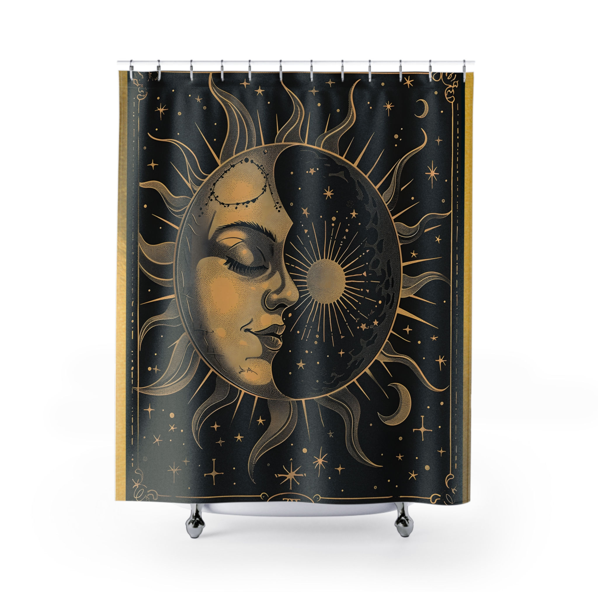Celestial-Themed Sun & Moon Shower Curtain