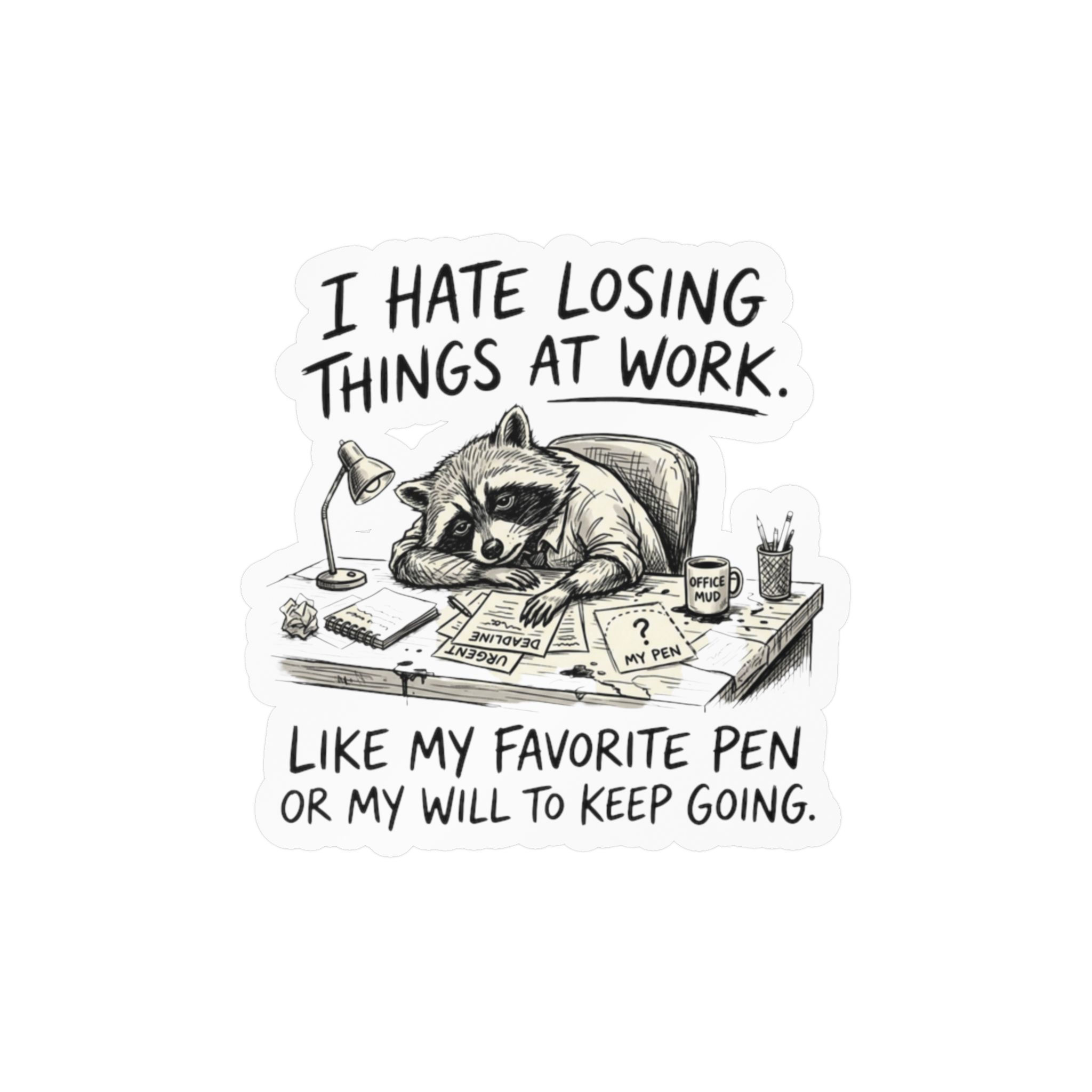 Office Humor Vinyl Decal with "I Hate to Lose Things at Work..."