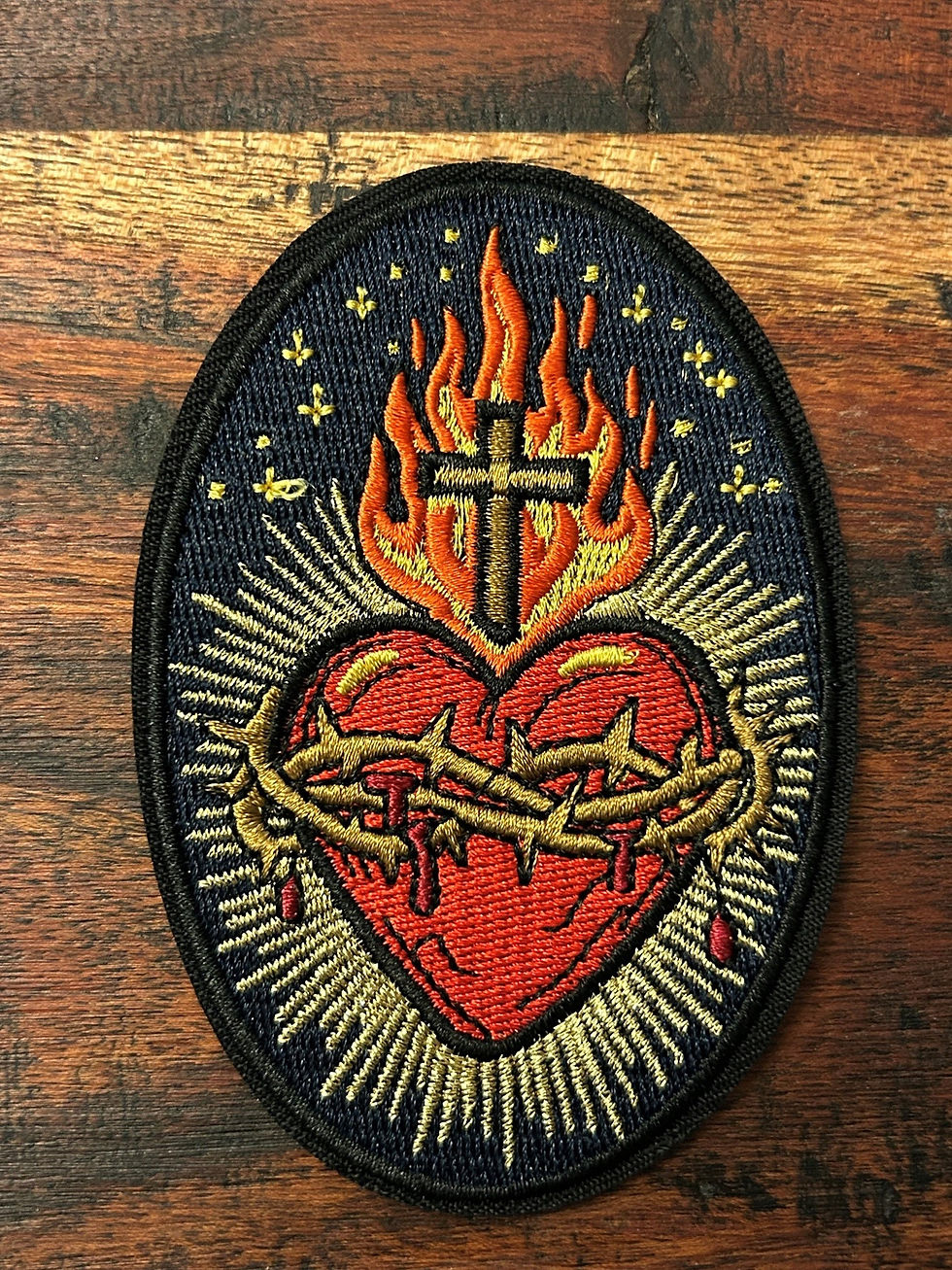 Thumbnail: Embroidered Iron On/Sew-On Sacred Heart Patch Emblem Applique 32004