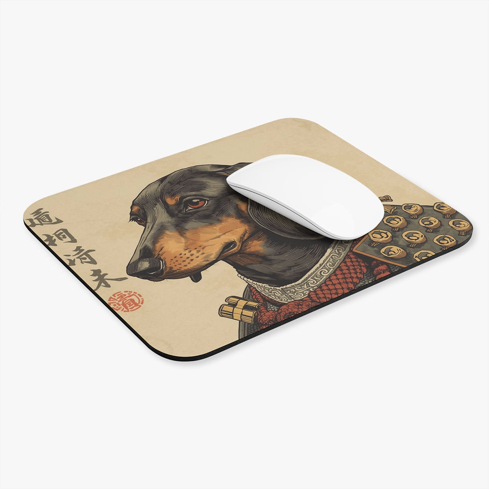Thumbnail: Dachshund Dog as a Japanese Samurai Warrior Mouse Pad 