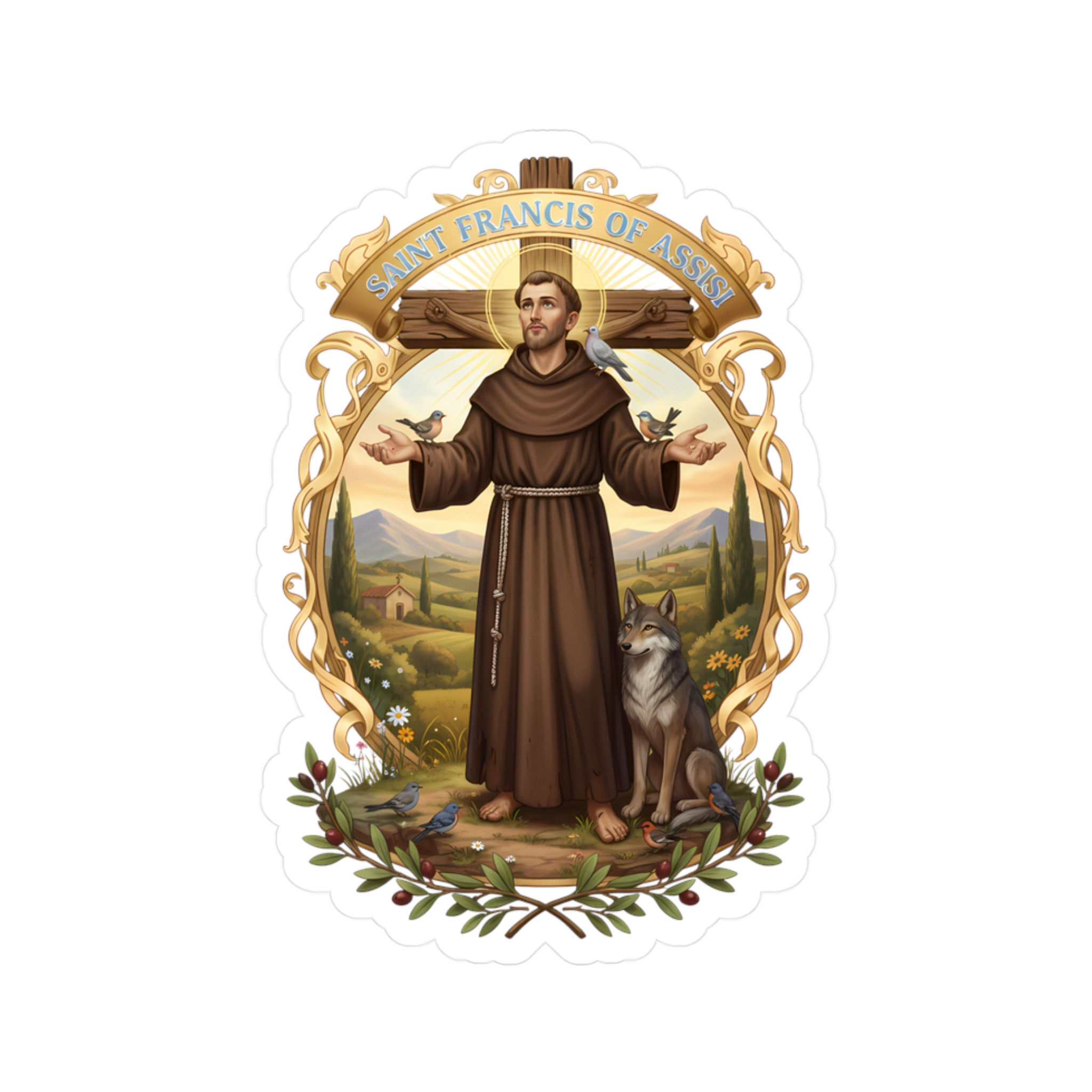 Saint Francis of Assisi, Patron Saint of Animals, Vinyl Decal