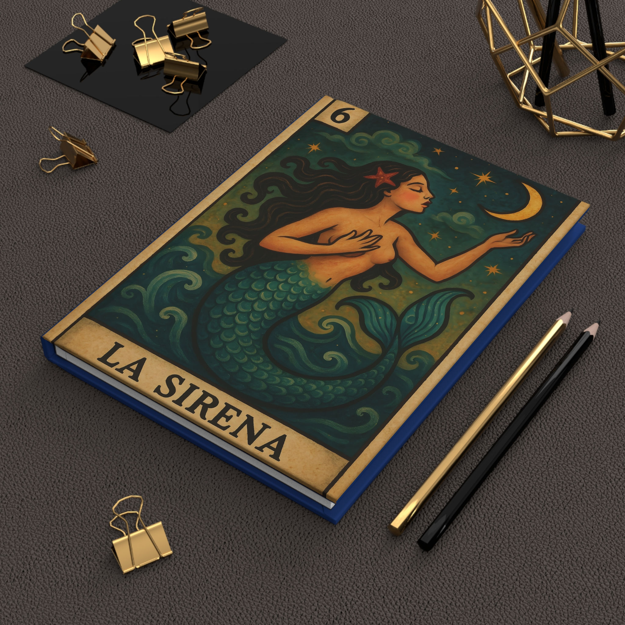 Hardcover Journal Notebook Diary with a Loteria "La Serena" Cover