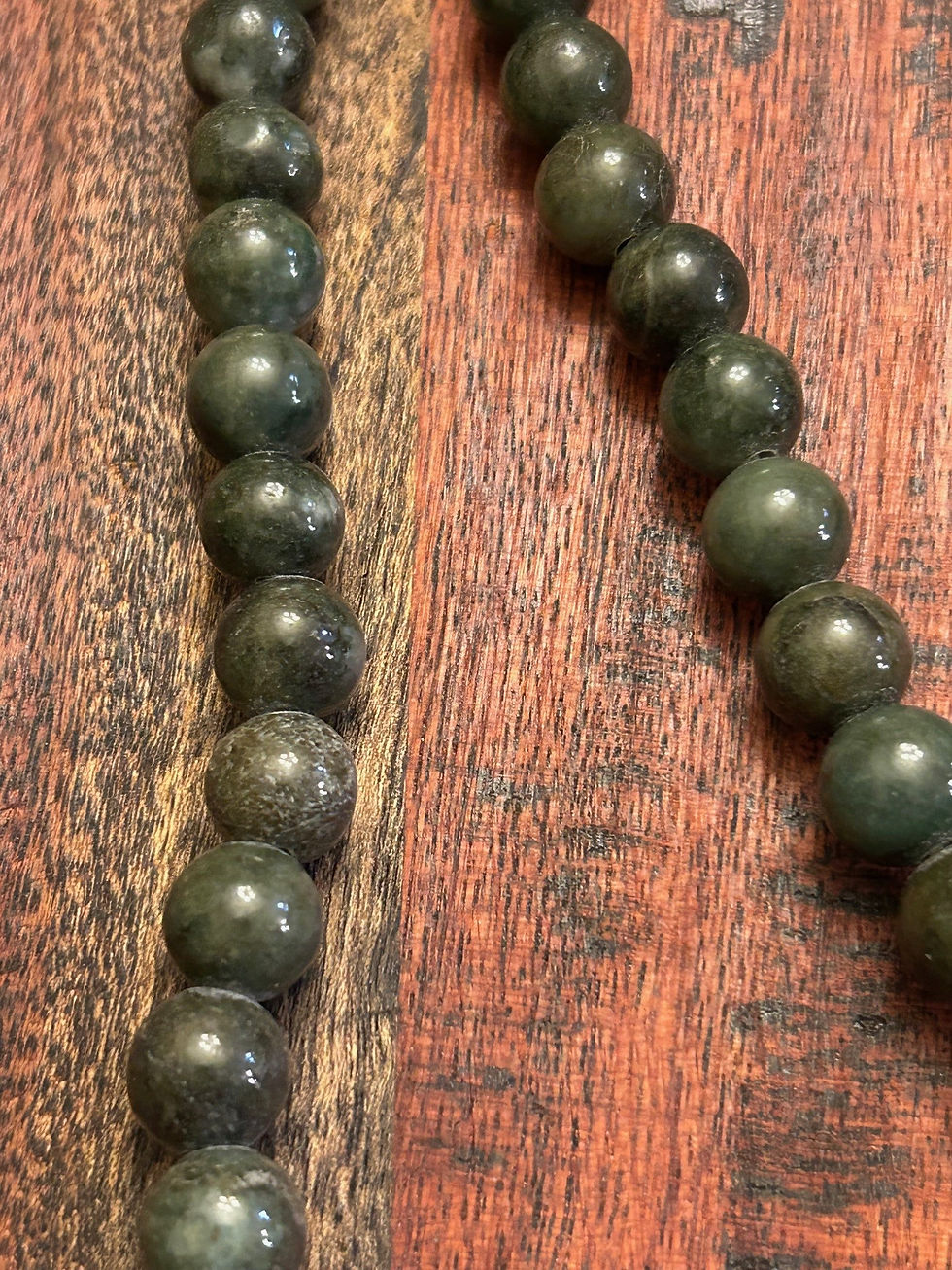 Thumbnail: 109 Bead Jadeite Mala Prayer Beads with Red Silk Tassel 31211
