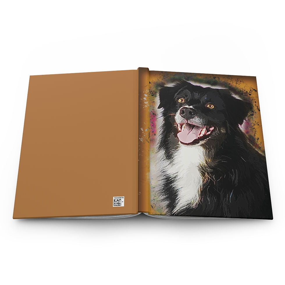Thumbnail: Hardcover Journal Notebook Diary with Border Collie Art