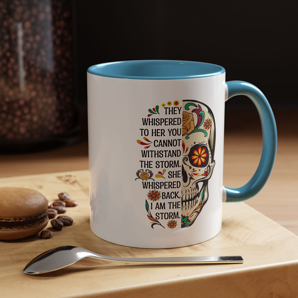 Thumbnail: Day of the Dead-Themed Coffee Mug with Inspirational Message