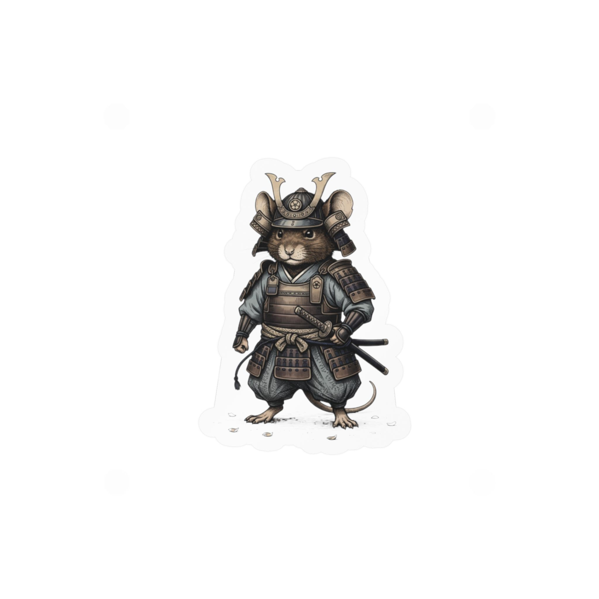 Fun Samurai Mouse Decal Sticker
