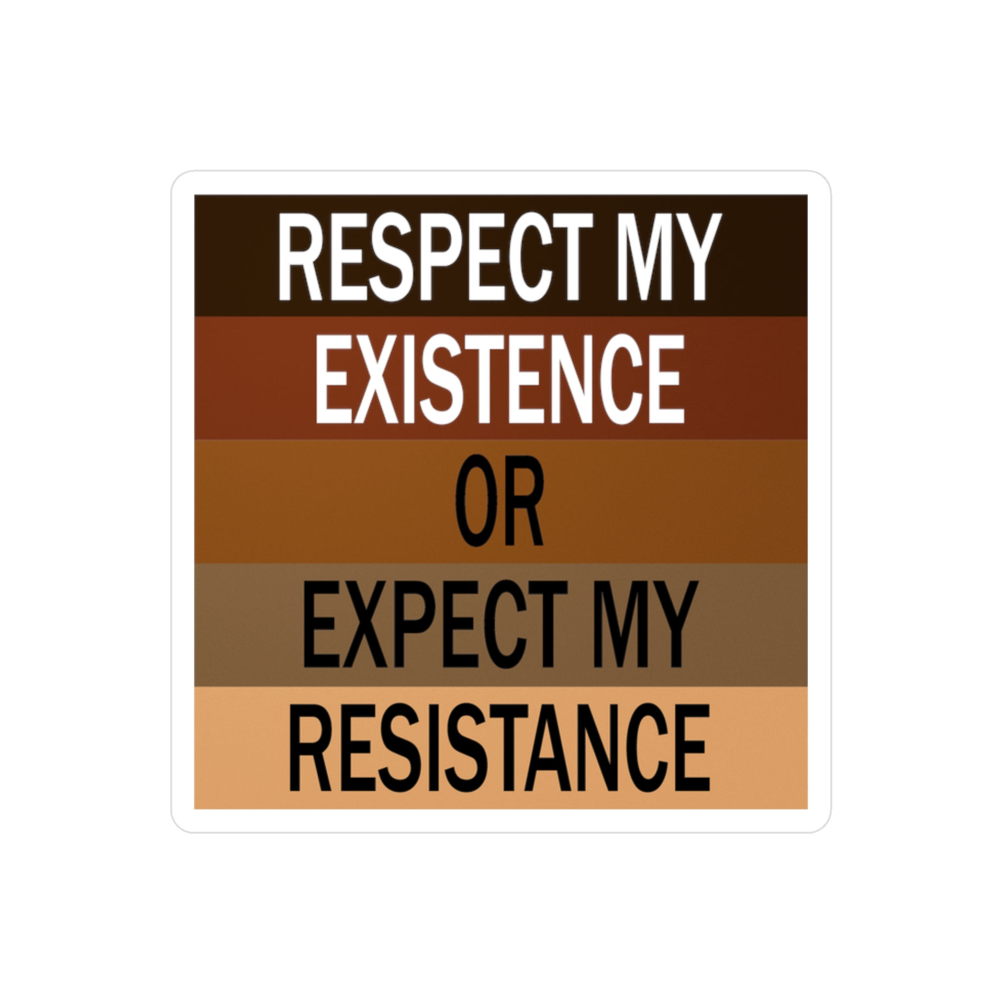 Resist-Themed "Respect My Existence or Expect My Resistance" Vinyl Decal