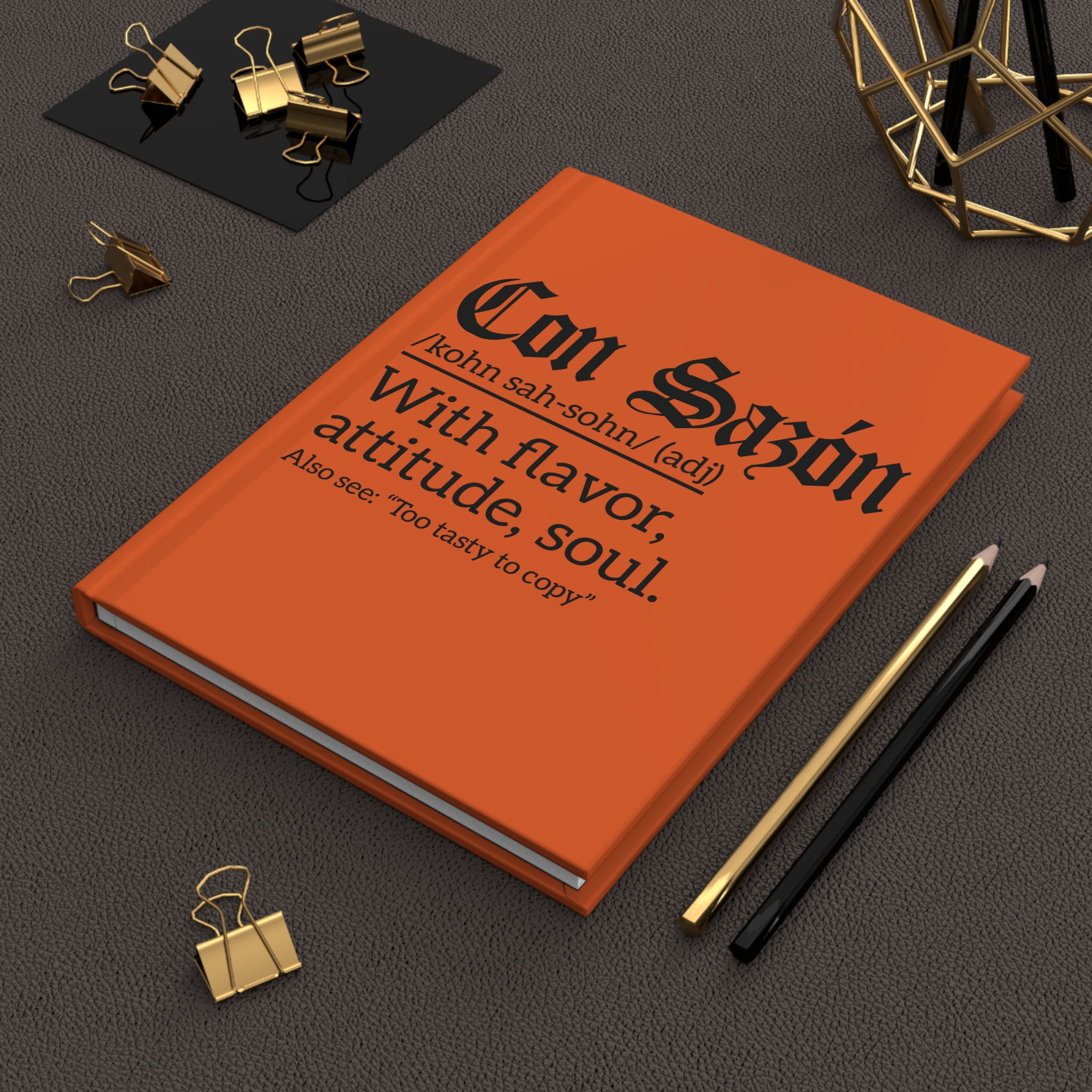 Colorful and Fun Spanish "Con Sazón" Hardcover Journal Notebook Diary