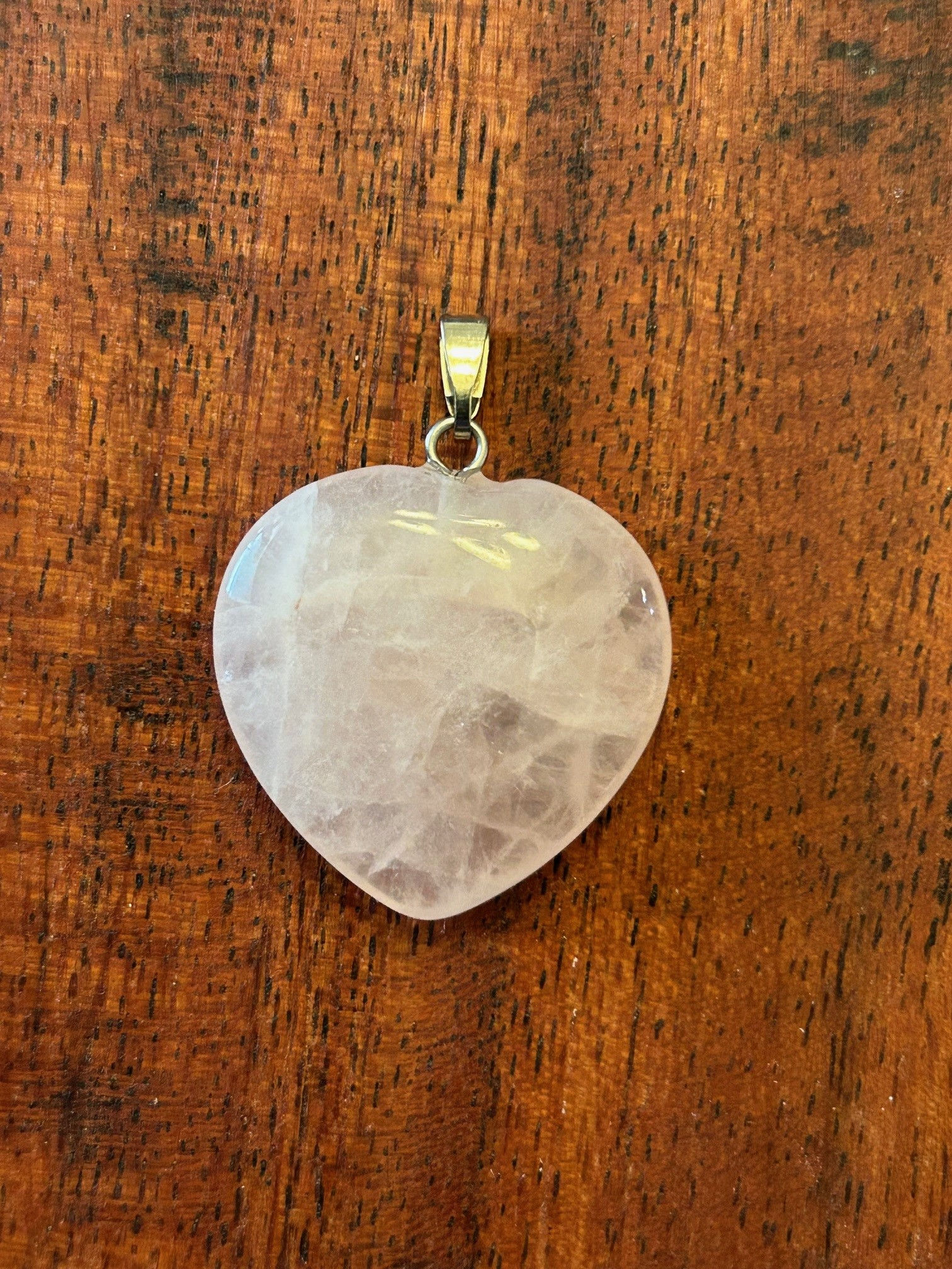 Romantic Carved Rose Quartz Heart Pendant 30222