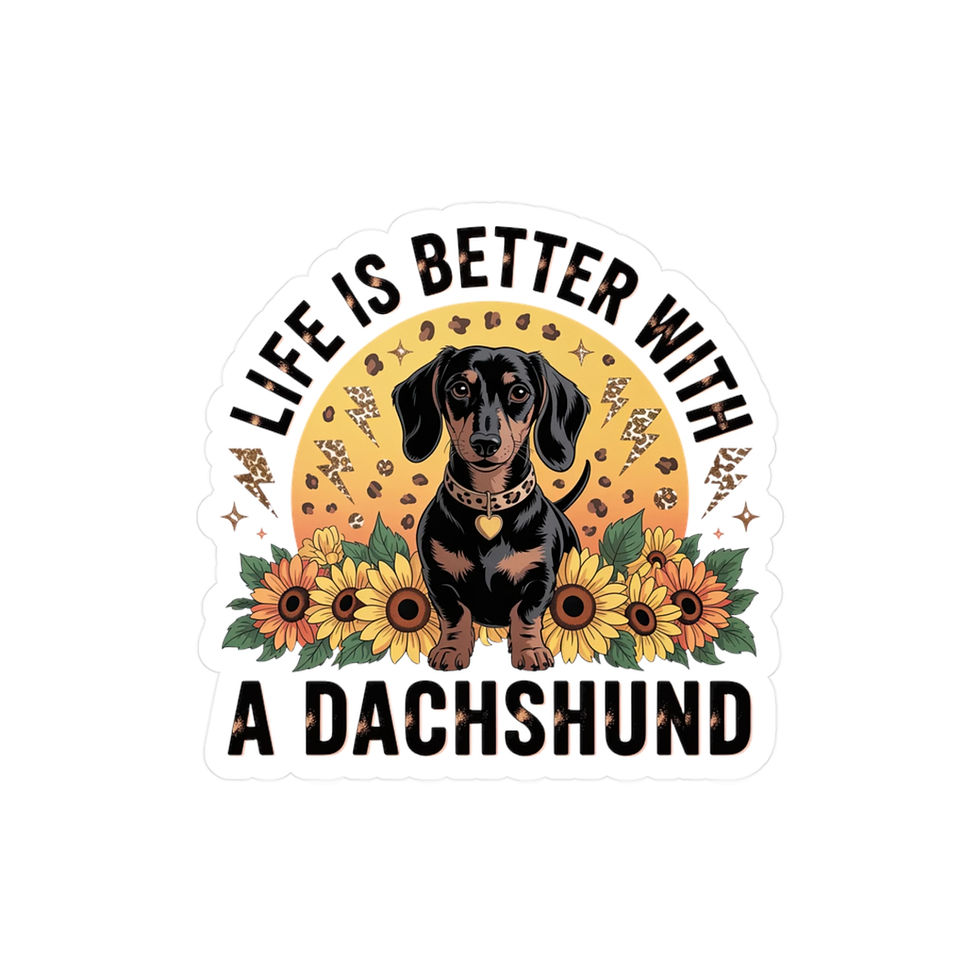 Thumbnail: Dachshund Lover's "Life is Better With a Dachshund" Vinyl Decal