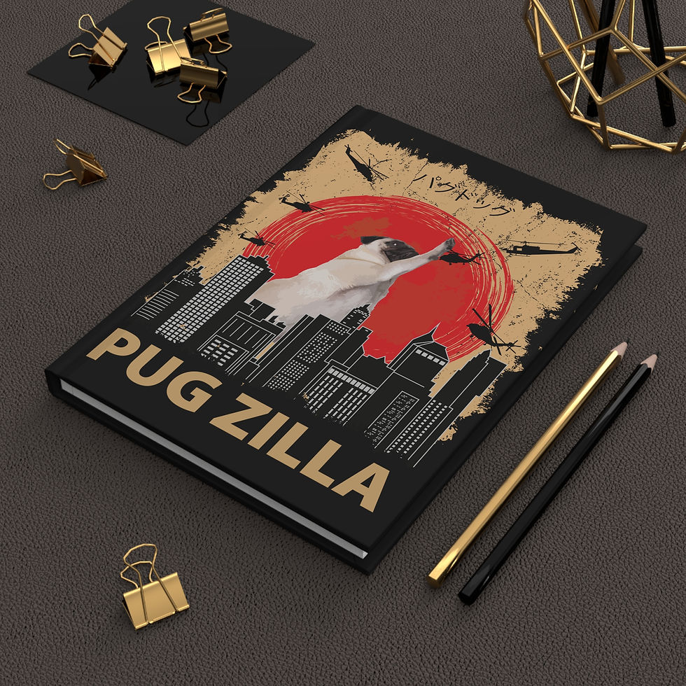 Thumbnail: Hardcover Journal Notebook with Pug Dog as "Pugzilla"