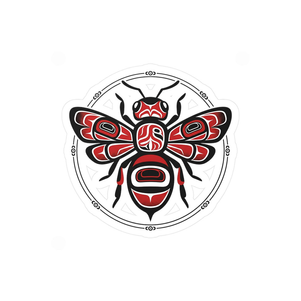 Thumbnail: Pacific Northwest/Northwest Coast Haida-Inspired Bee Vinyl Decal