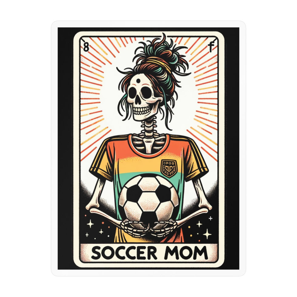 Thumbnail: Vinyl Decal of Skeleton Day of the Dead "Soccer Mom" 