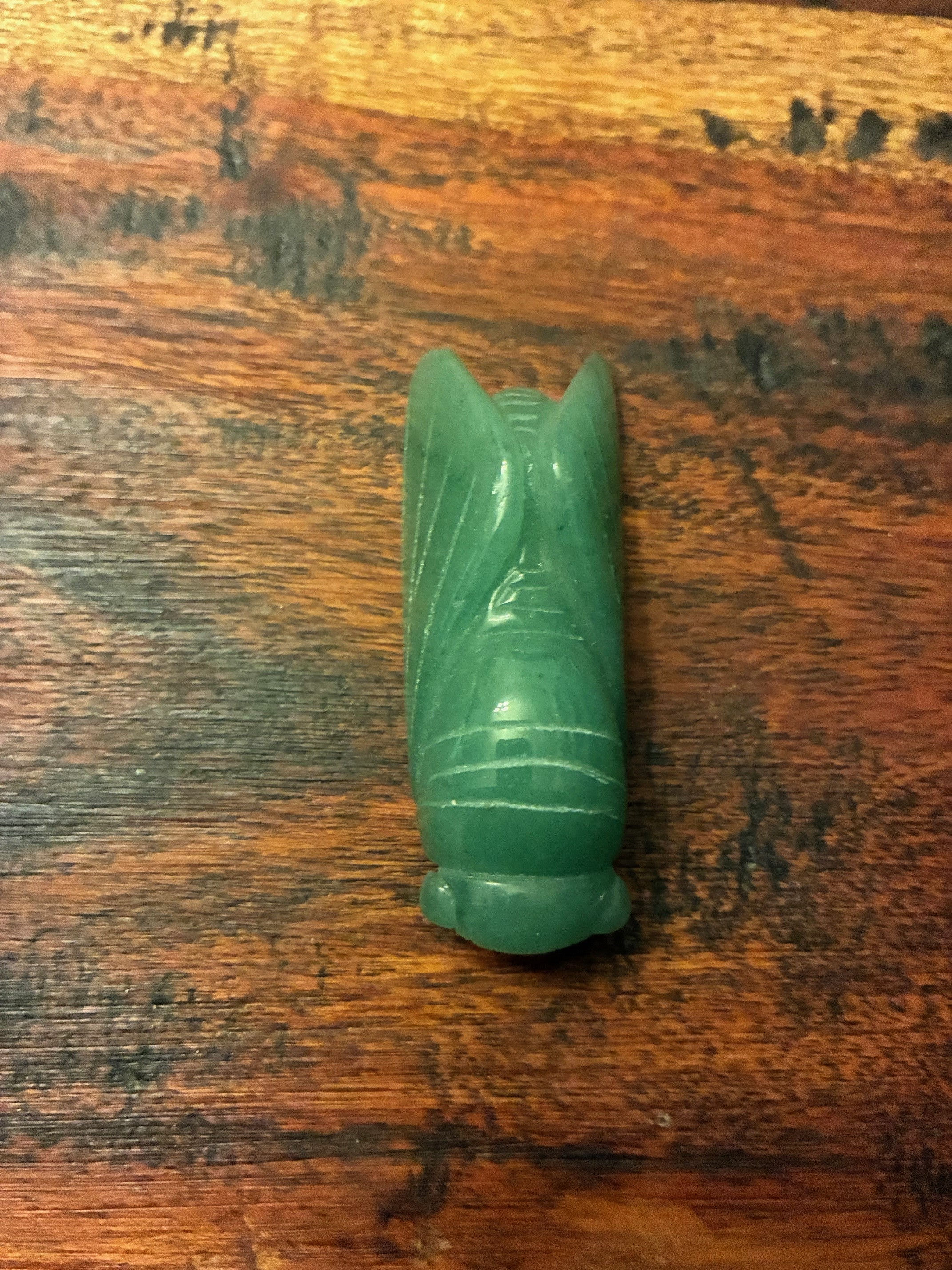Carved Aventurine “Good Luck” Cicada 32422