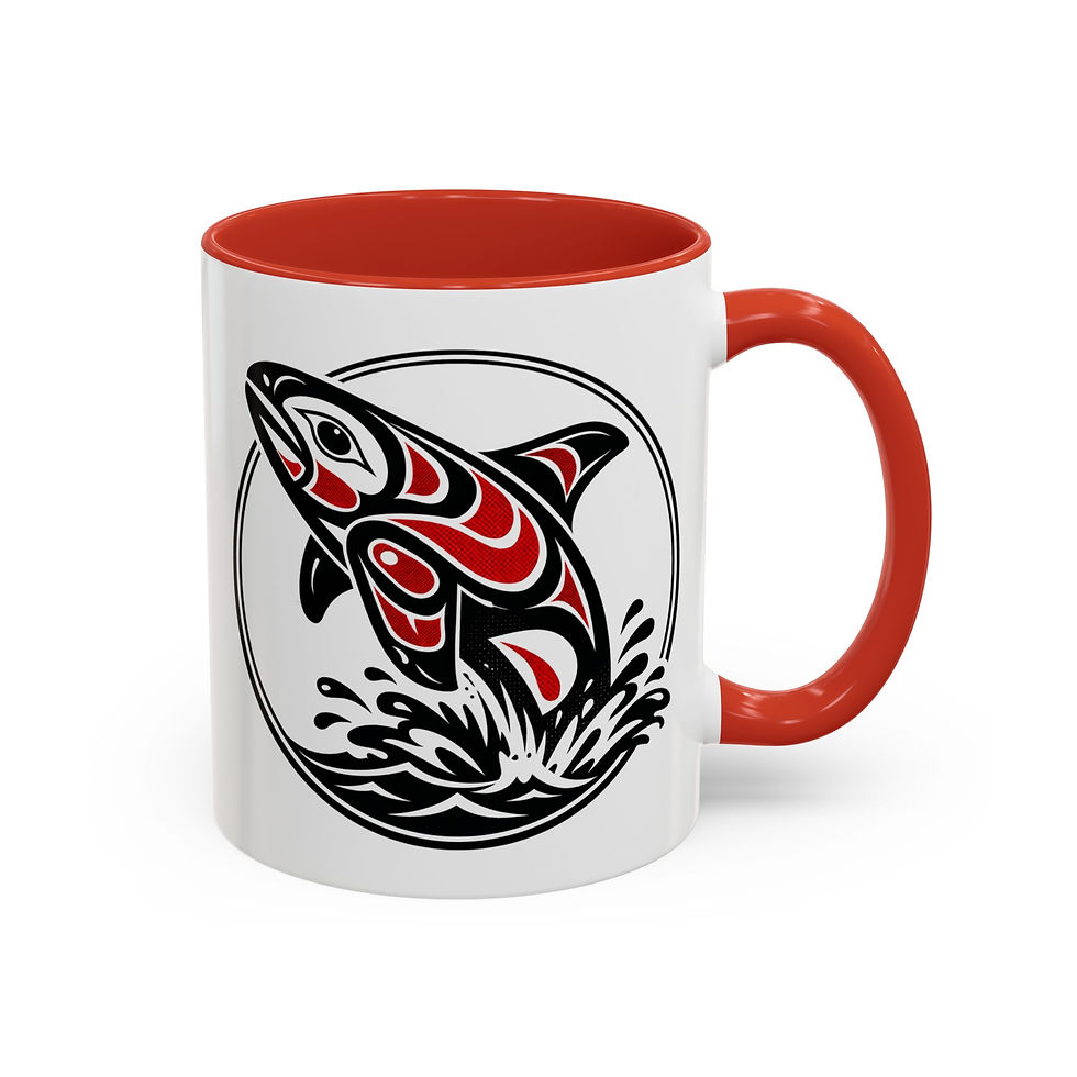 Thumbnail: Ceramic Coffee Mug with Pacific Northwest Canadian Haida-Inspired Art of a Whale