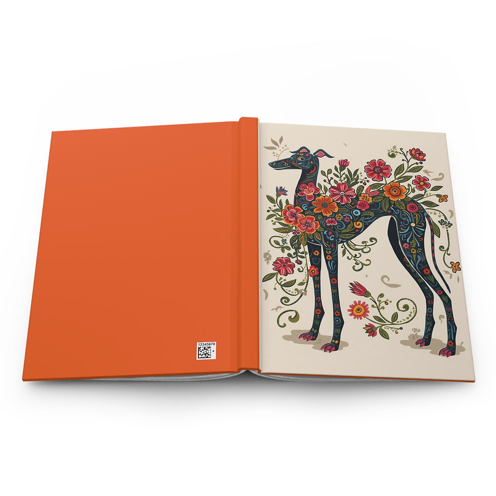 Thumbnail: Hardcover Journal Notebook Diary of a Stylized Greyhound Dog