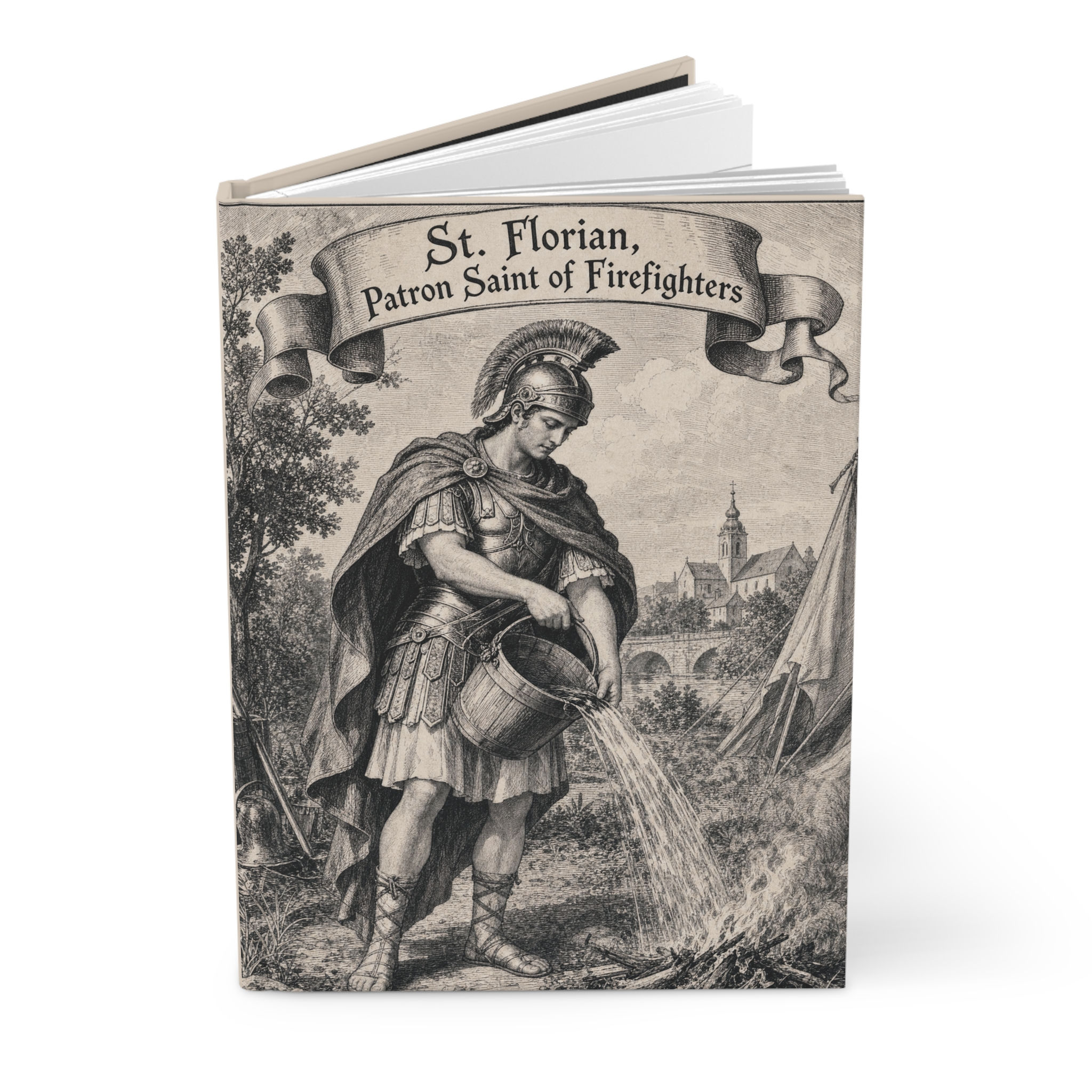 Hardcover Journal Notebook Diary of St. Florian, Patron Saint of Firefighters