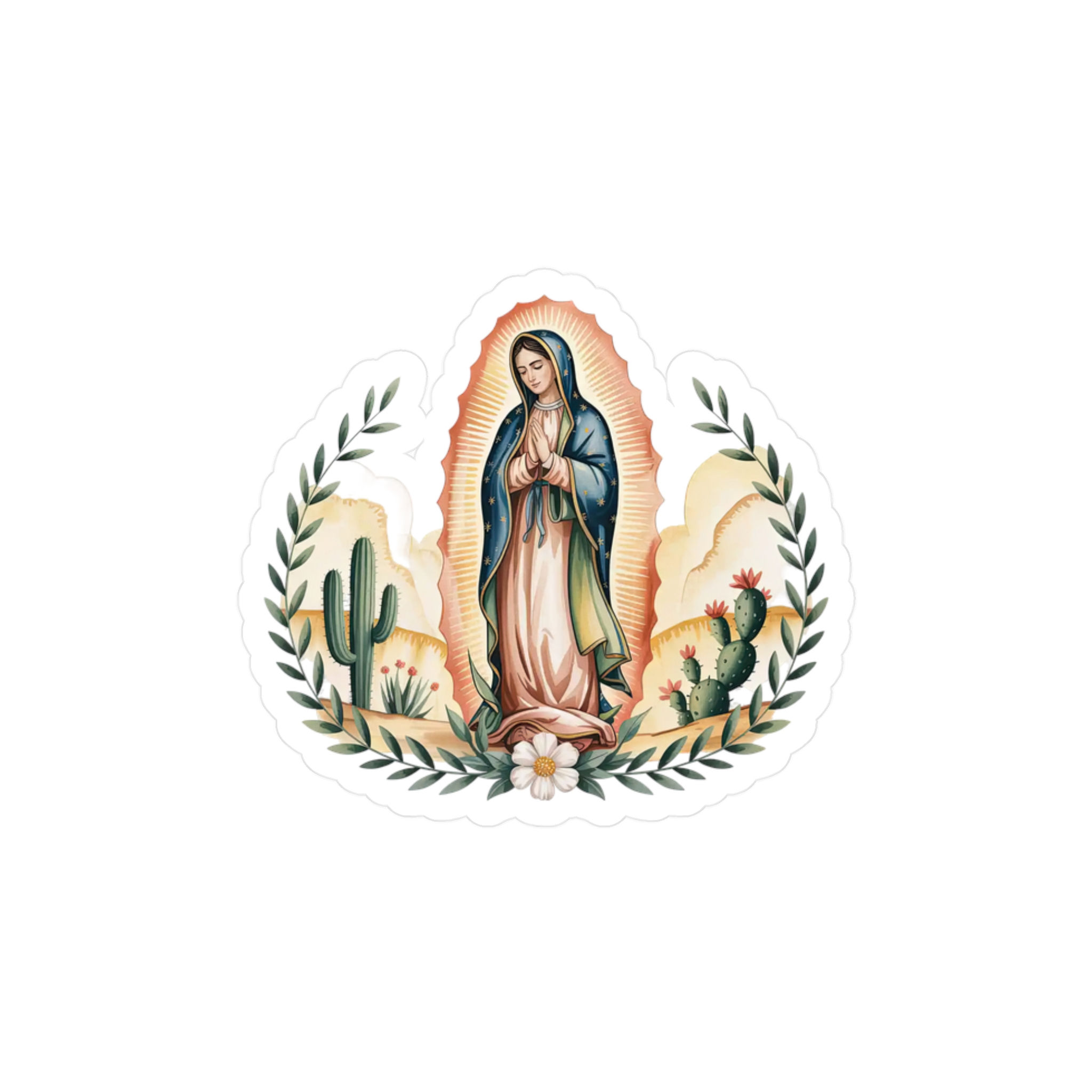 Our Lady of Guadalupe Vinyl Decal with Desert Theme
