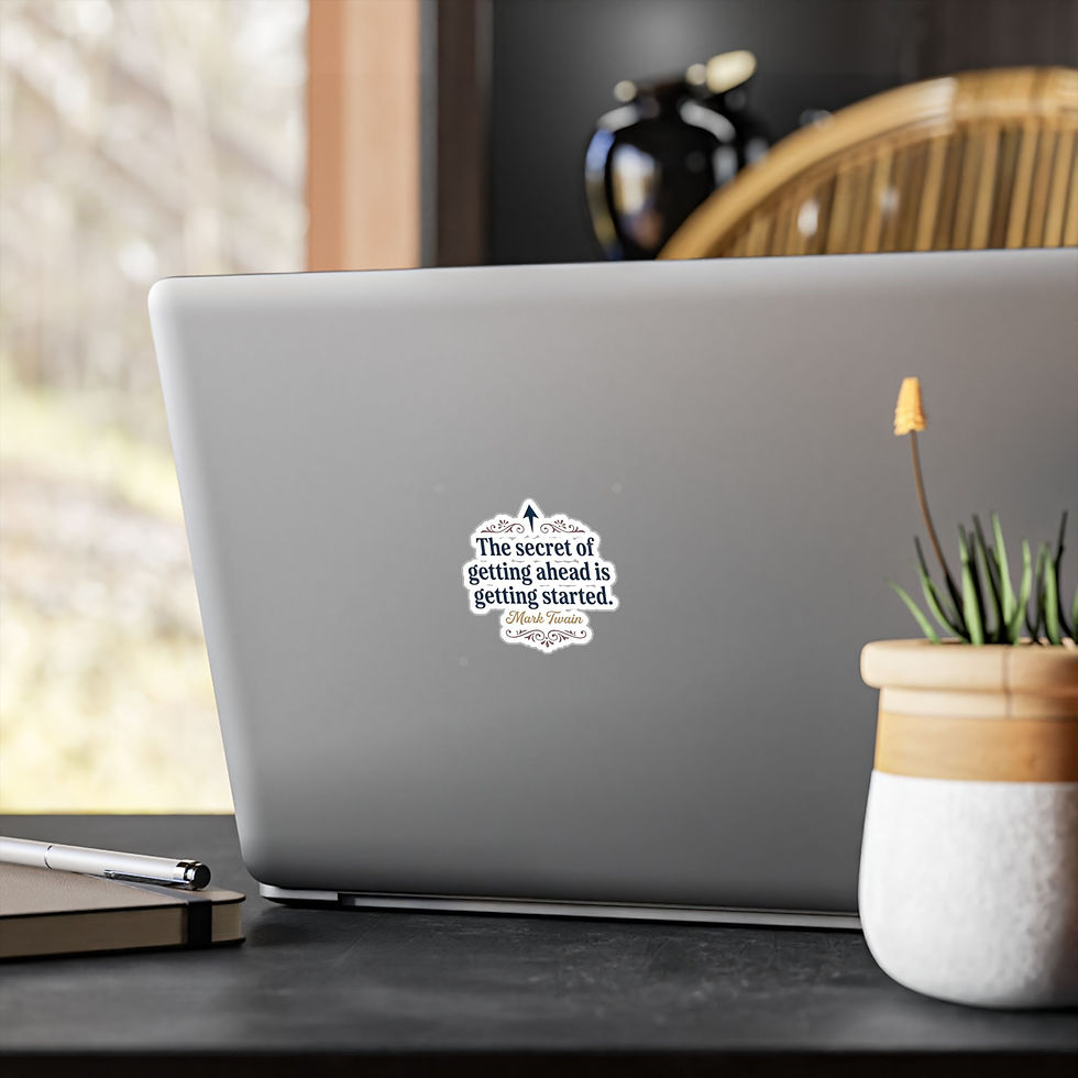 Thumbnail: Mark Twain Quote "The Secret of Getting Ahead is Getting Started"  Vinyl Decal