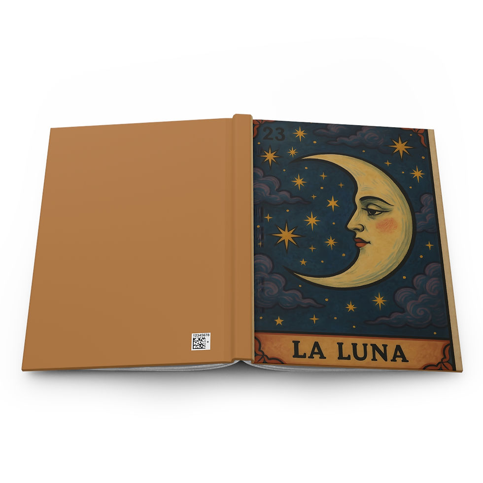 Thumbnail: Hardcover Journal Notebook Diary with Loteria "La Luna" Art Cover
