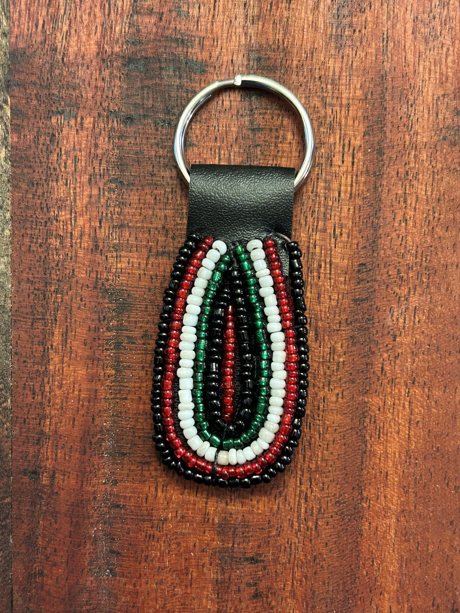 Hand-Beaded Maasai Keyring Zipper Pull 27226