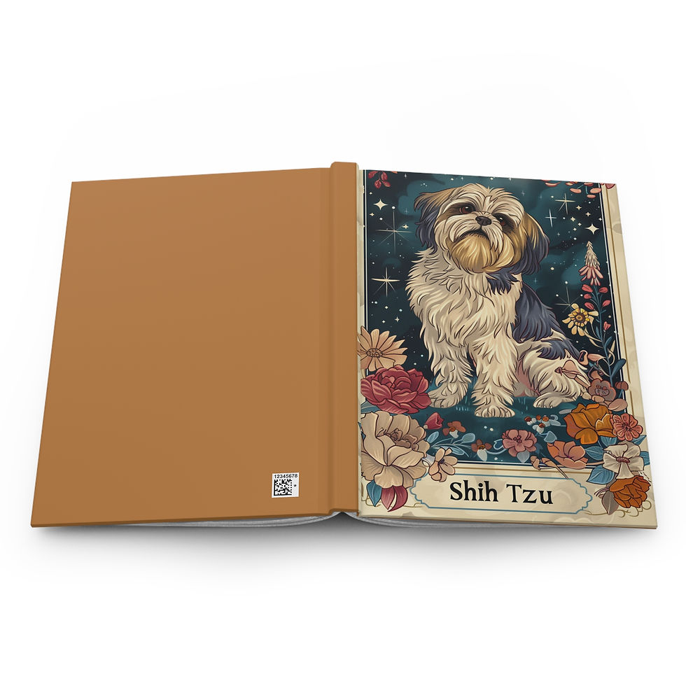 Thumbnail: Hardcover Journal Notebook of a Silky Shih Tzu Dog With Stars and Flowers