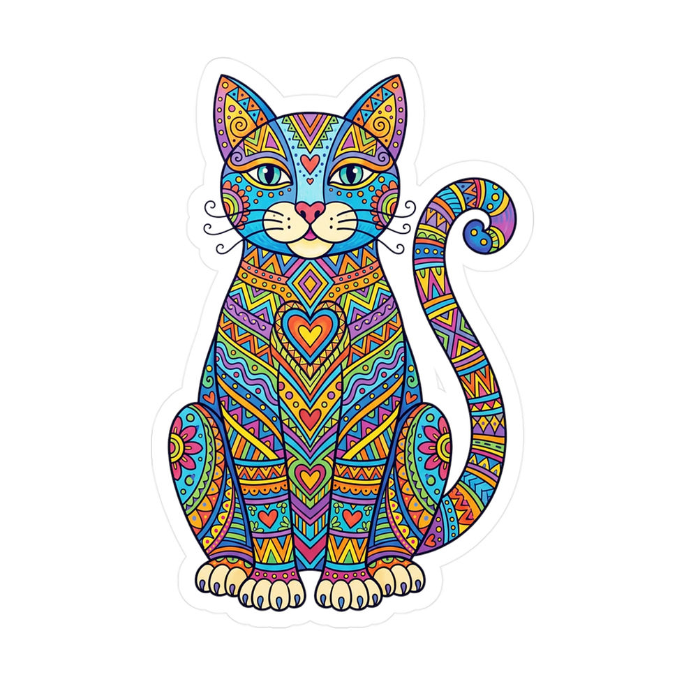 Thumbnail: Colorful Fantasy Cat Vinyl Decal