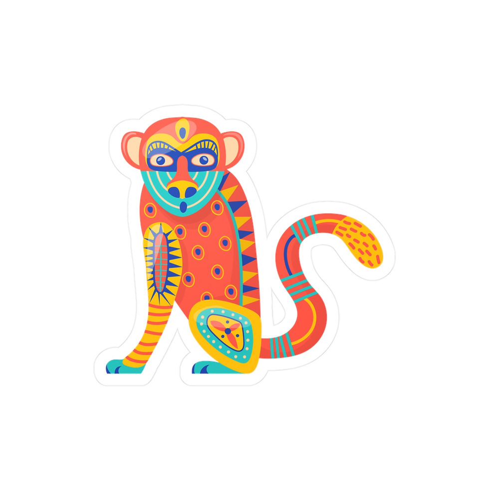 Thumbnail: Colorful Alebrije-Inspired Monkey Vinyl Decal