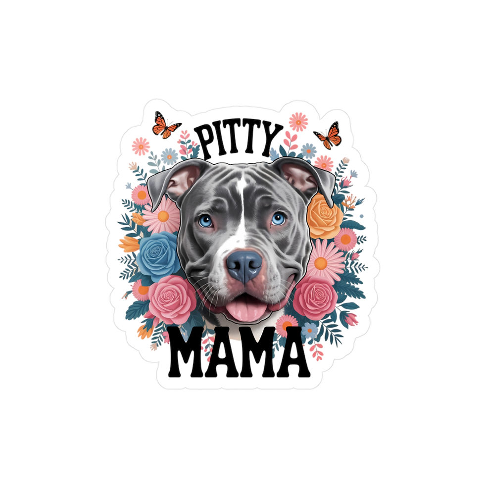Thumbnail: Pitbull Dog-Themed Vinyl Decal with "Pitty Mama"