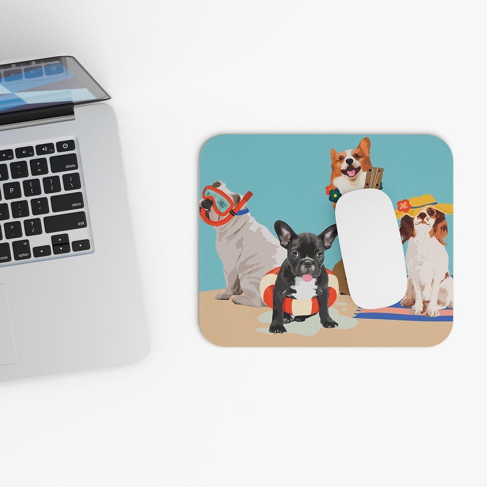 Thumbnail: Mouse Pad (Rectangle) with Humorous Dogs on Vacay