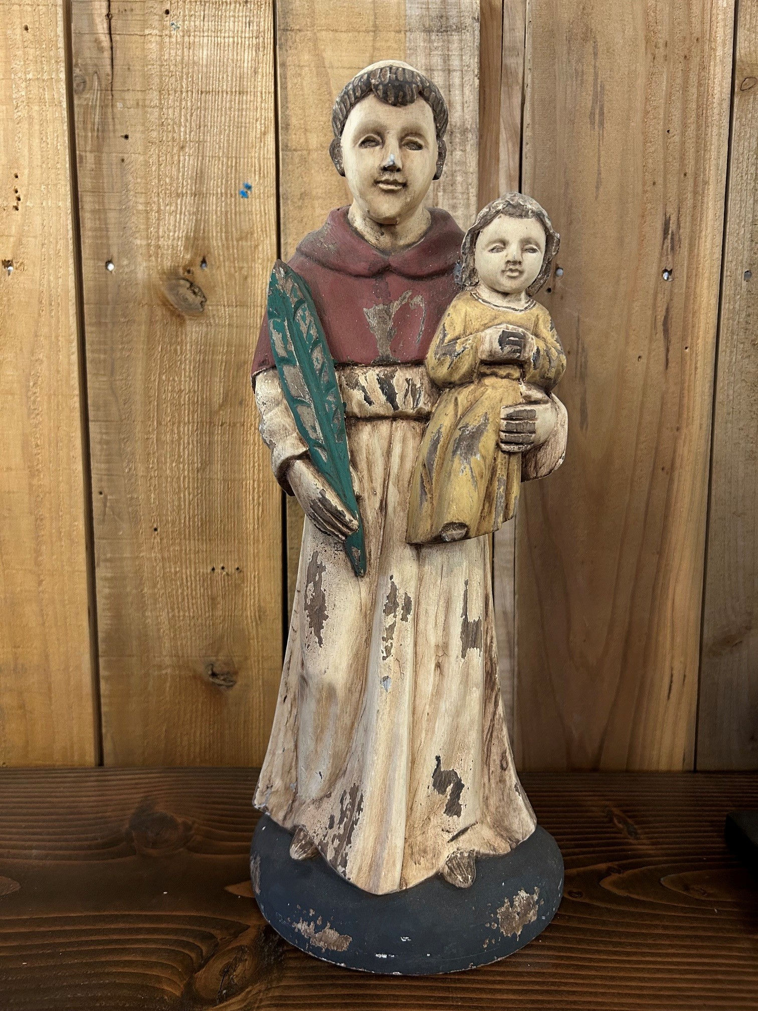 XL Antique Hand-Carved Santo of St. Anthony, Patron Saint of Lost Things 32211