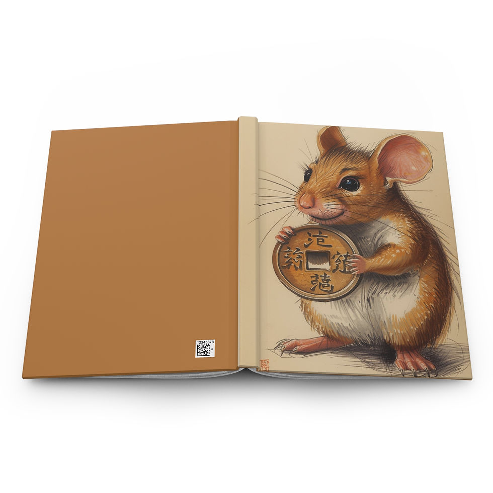 Thumbnail: Hardcover Journal Notebook Diary with a Chinese Feng Shui Money Rat