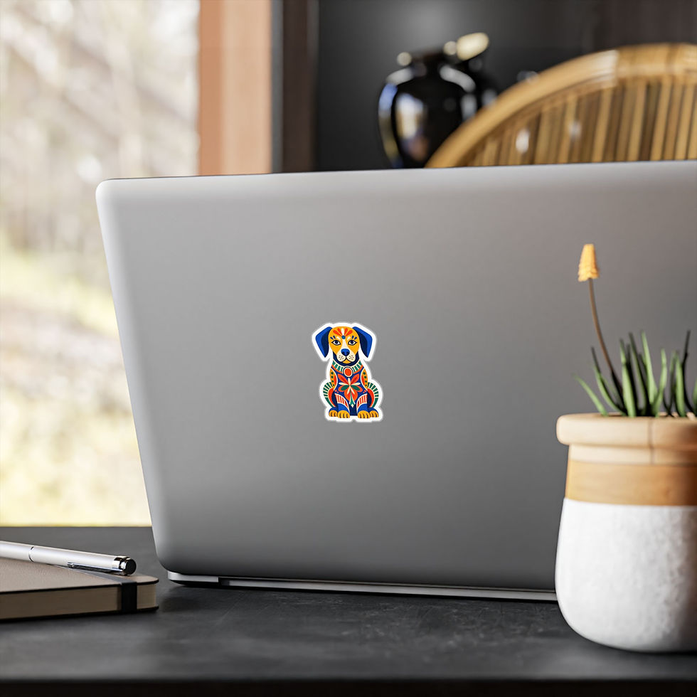 Thumbnail: Alebrije-Style Mexican Dog Design Vinyl Decal Sticker