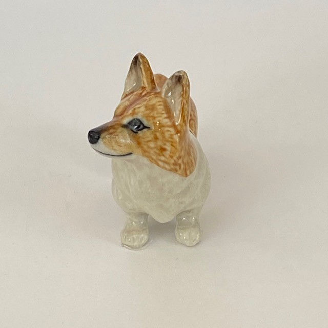 Thumbnail: Hand-Painted Miniature Pembroke Welsh Corgi Dog Porcelain Figurine – 24980
