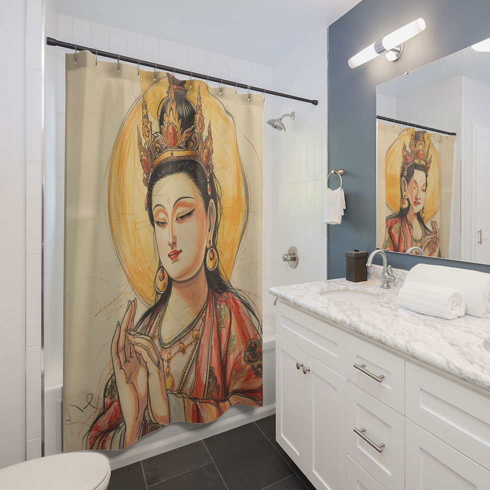 Thumbnail: Goddess Guanyin, Kwan Yin, Shower and Bath Curtain