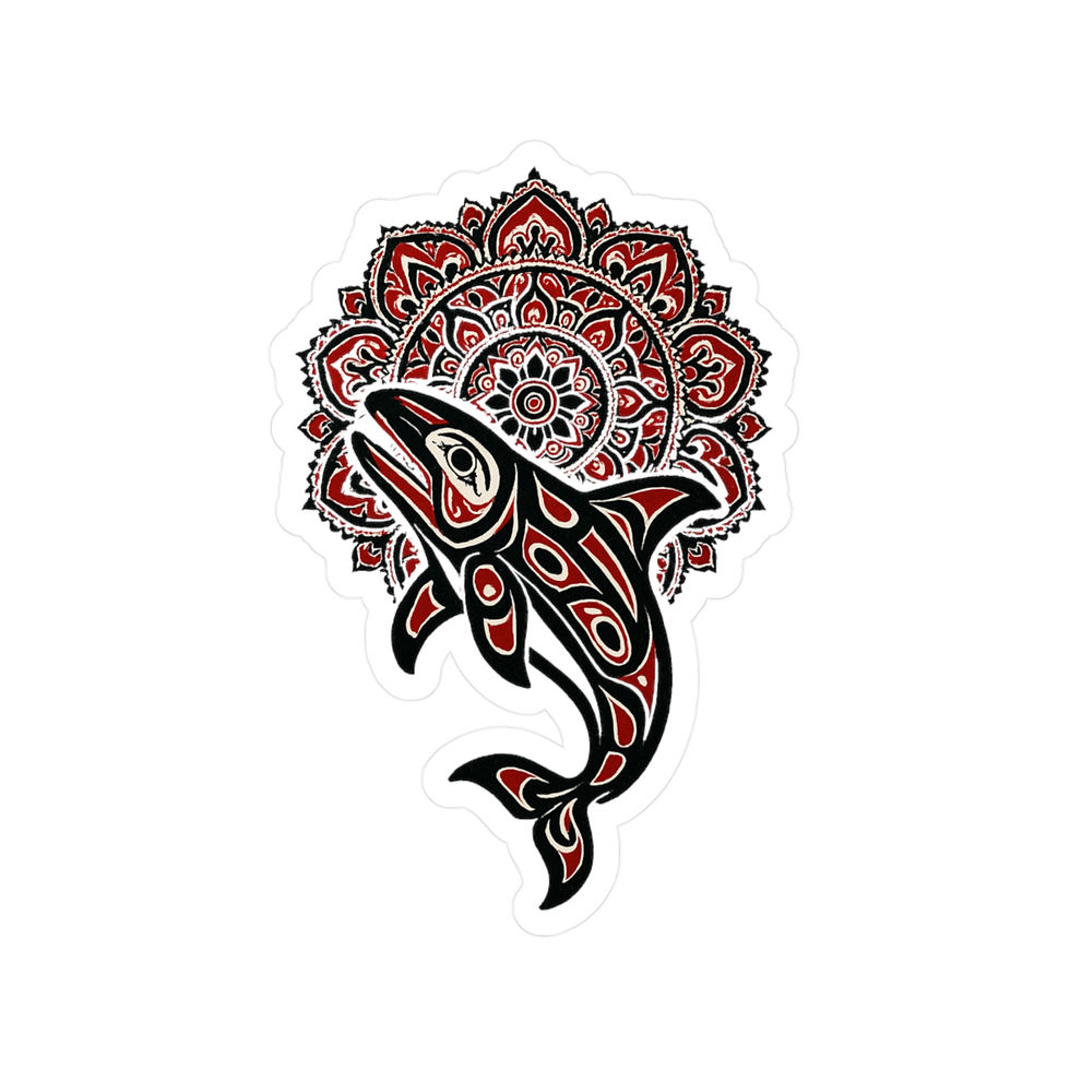 Thumbnail: Haida-Inspired Orca and Mandala Vinyl Decal