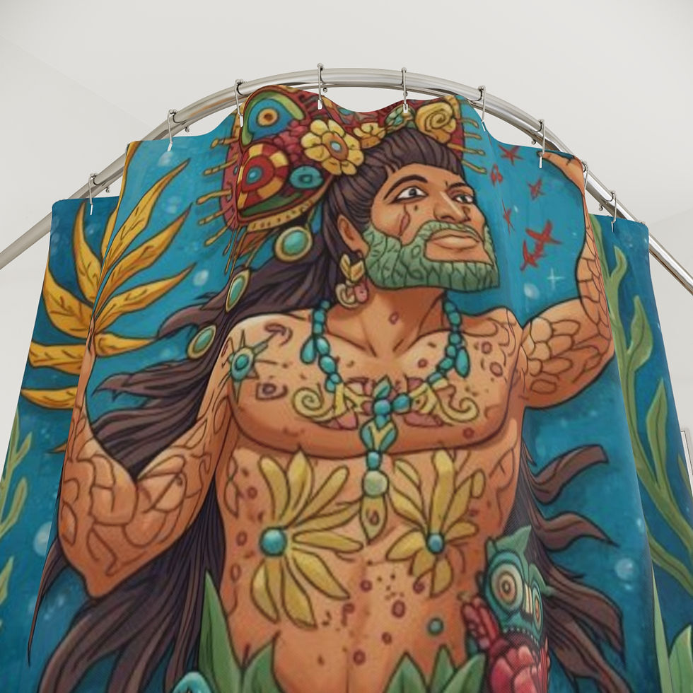 Thumbnail: Fantasy Alebrije-Style Merman Shower Curtain