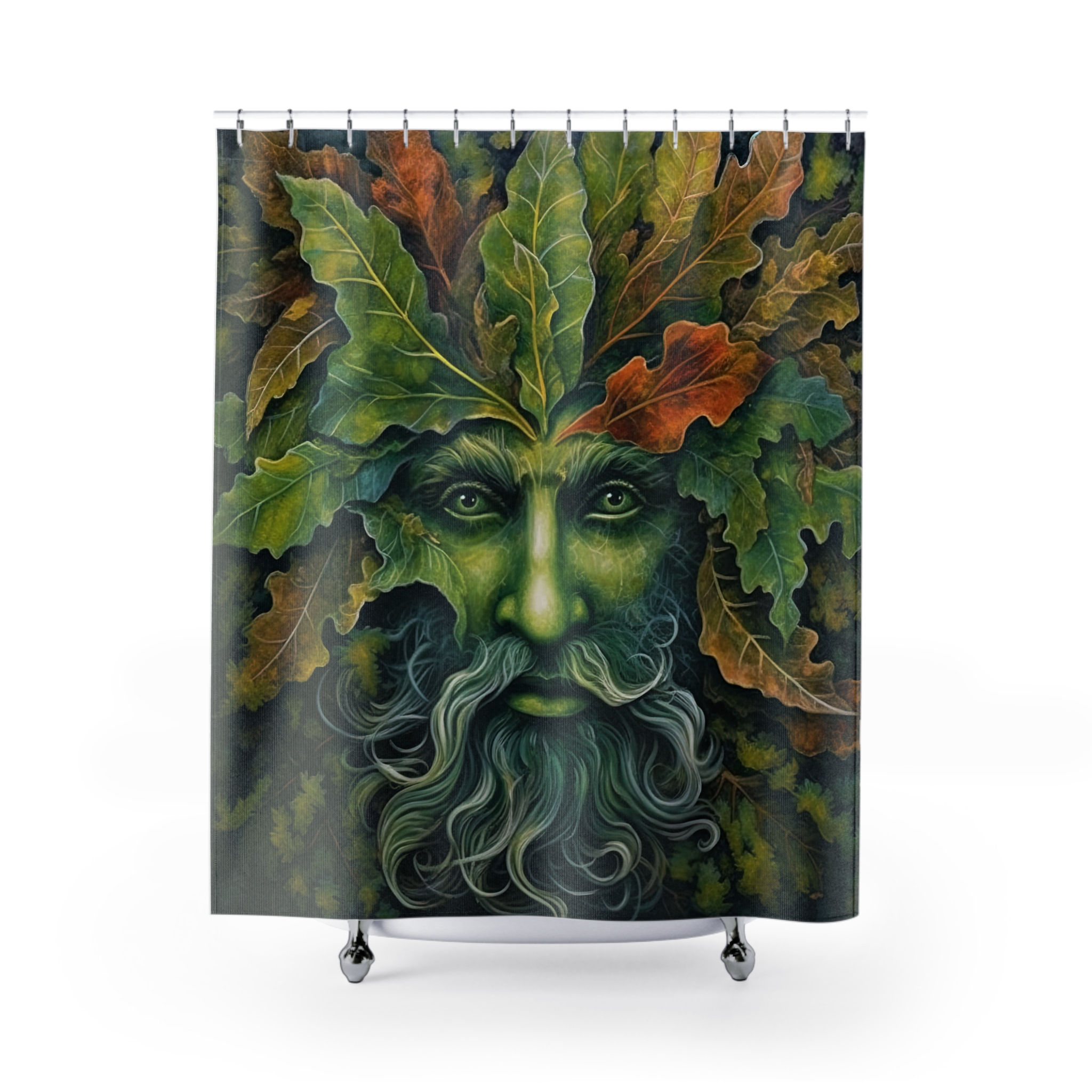 Celtic-Themed "The Green Man" Shower and Bath Curtain