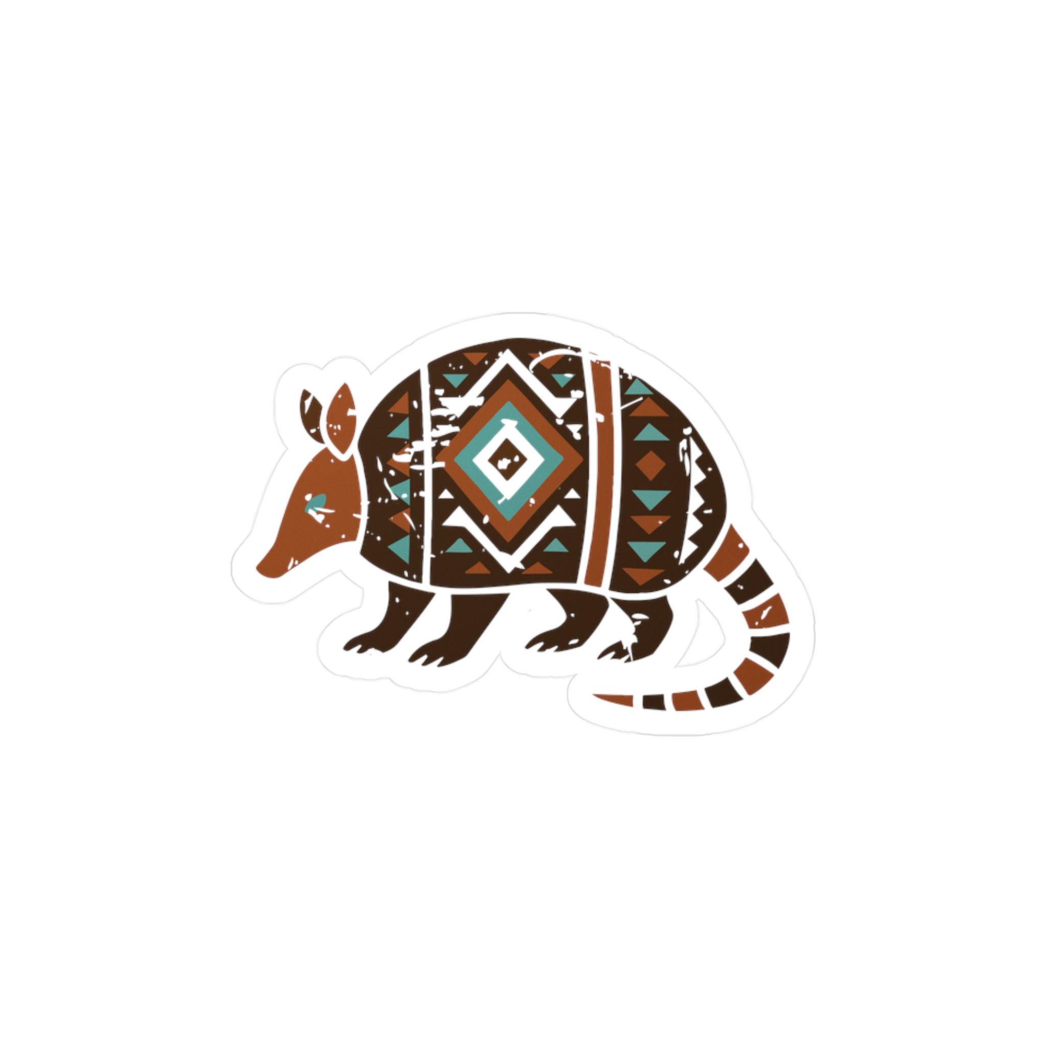 Vintage-Look Southwest Armadillo Vinyl Decal Sticker Bumper Sticker