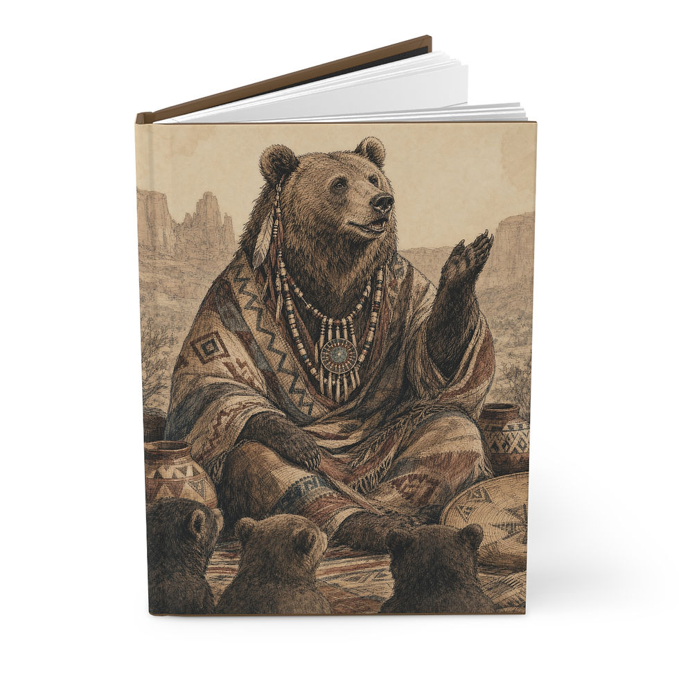 Thumbnail: Hardcover Journal Notebook with a Native American Storyteller Bear Concept